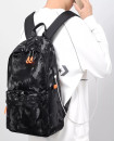 Business School PU Leather bag 15.6 inch laptop usb charging back pack travel anti theft Black